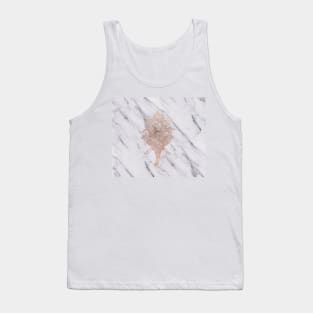 Rose gold abstract elephant - white marble Tank Top